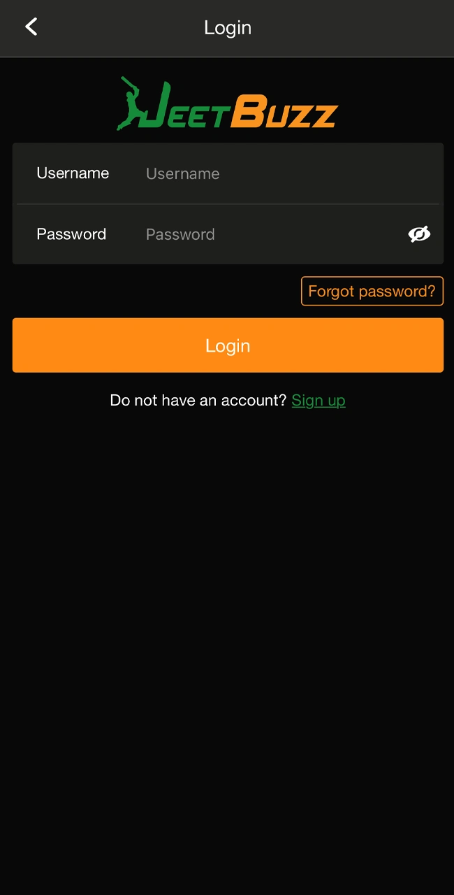 Enter your JeetBuzz account login.