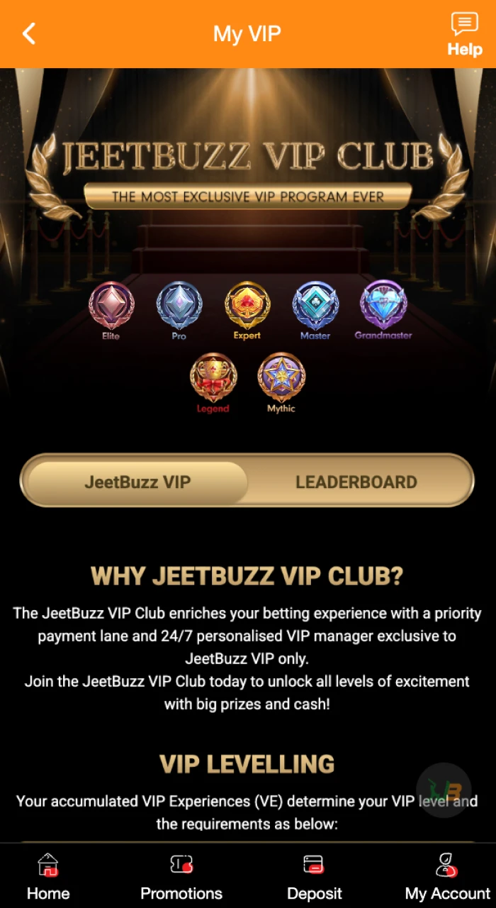 Join the VIP club at JeetBuzz online casino.